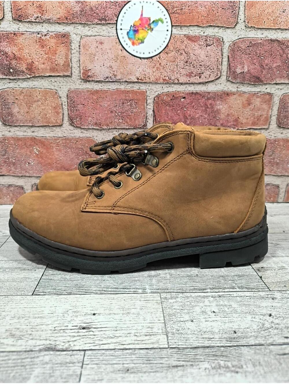 Trader Bay Bush Hiker Women's Size 9.5 Wide Brown Leather Boots 31700 Vtg NIB